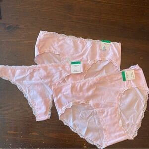 Lot of 3 Aqua Underwear Panties Thong‎ Hipster LARGE Petal Pink